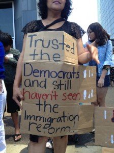 Public Demonstration at LA County Democratic Party Headquarters to urge legal relief to law abiding - tax paying undocumented immigrants