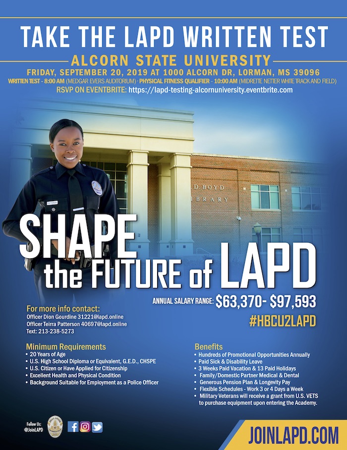 The Los Angeles Police Department, LAPD Hosts Hiring Seminar