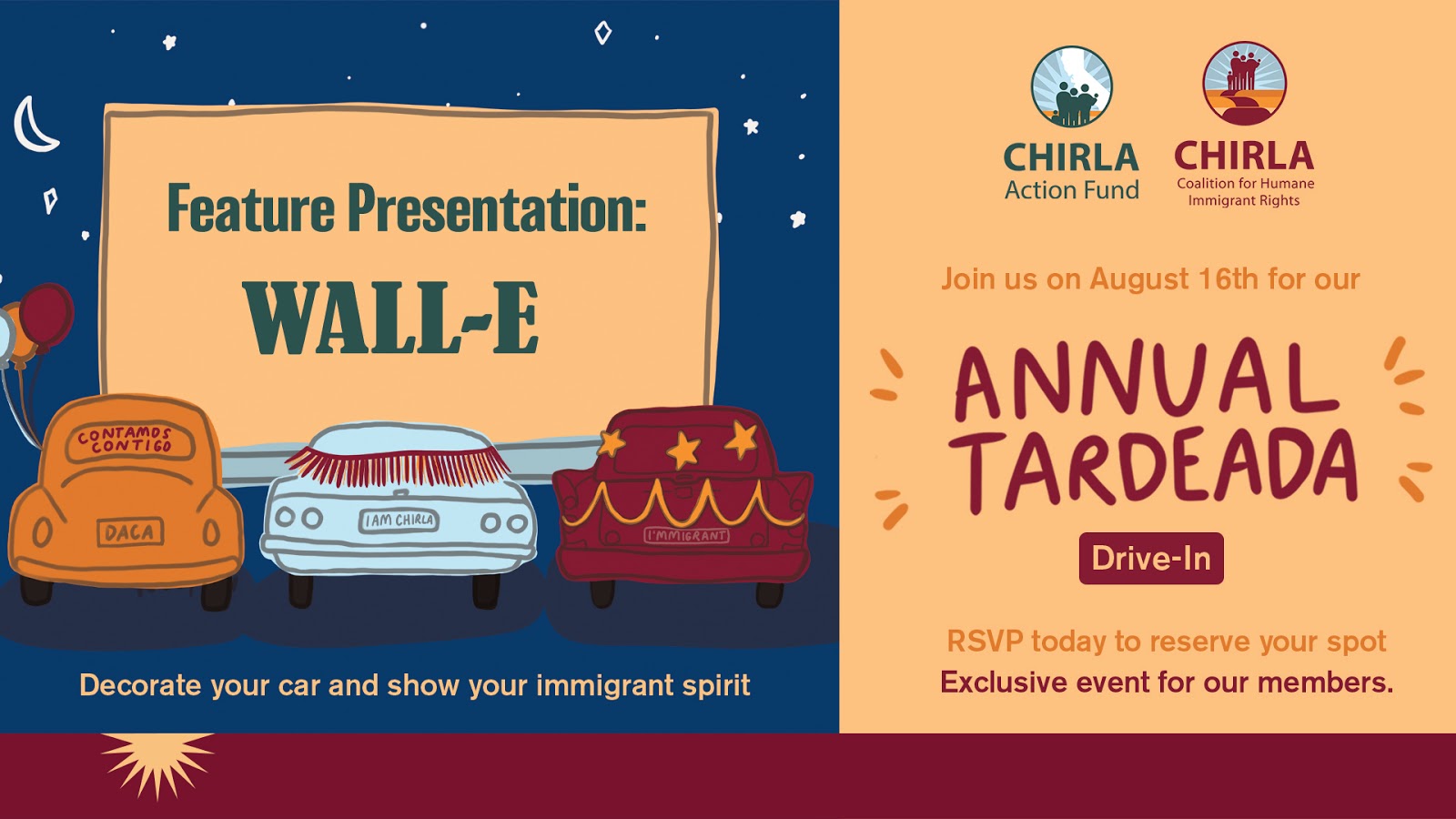 CHIRLA'S Member Tardeada: Drive-in Theatre