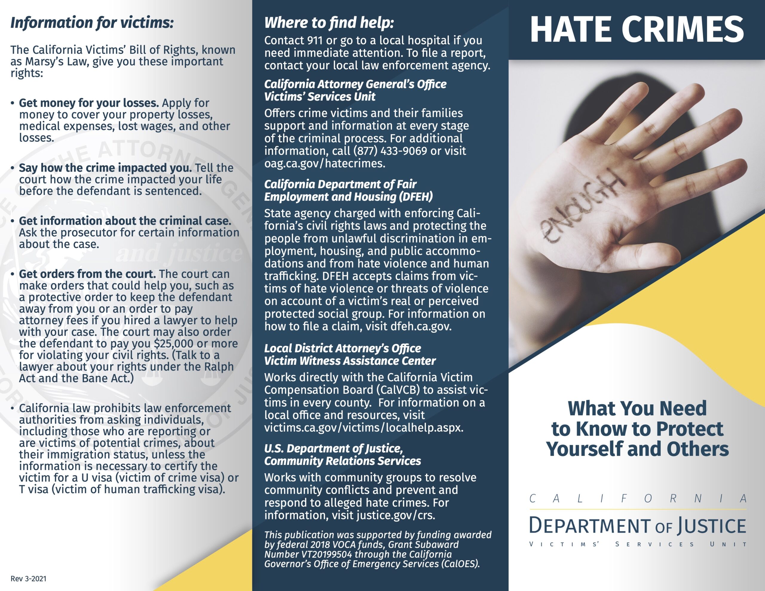 Hate Crimes: Information For Victims And Where To Find Help 