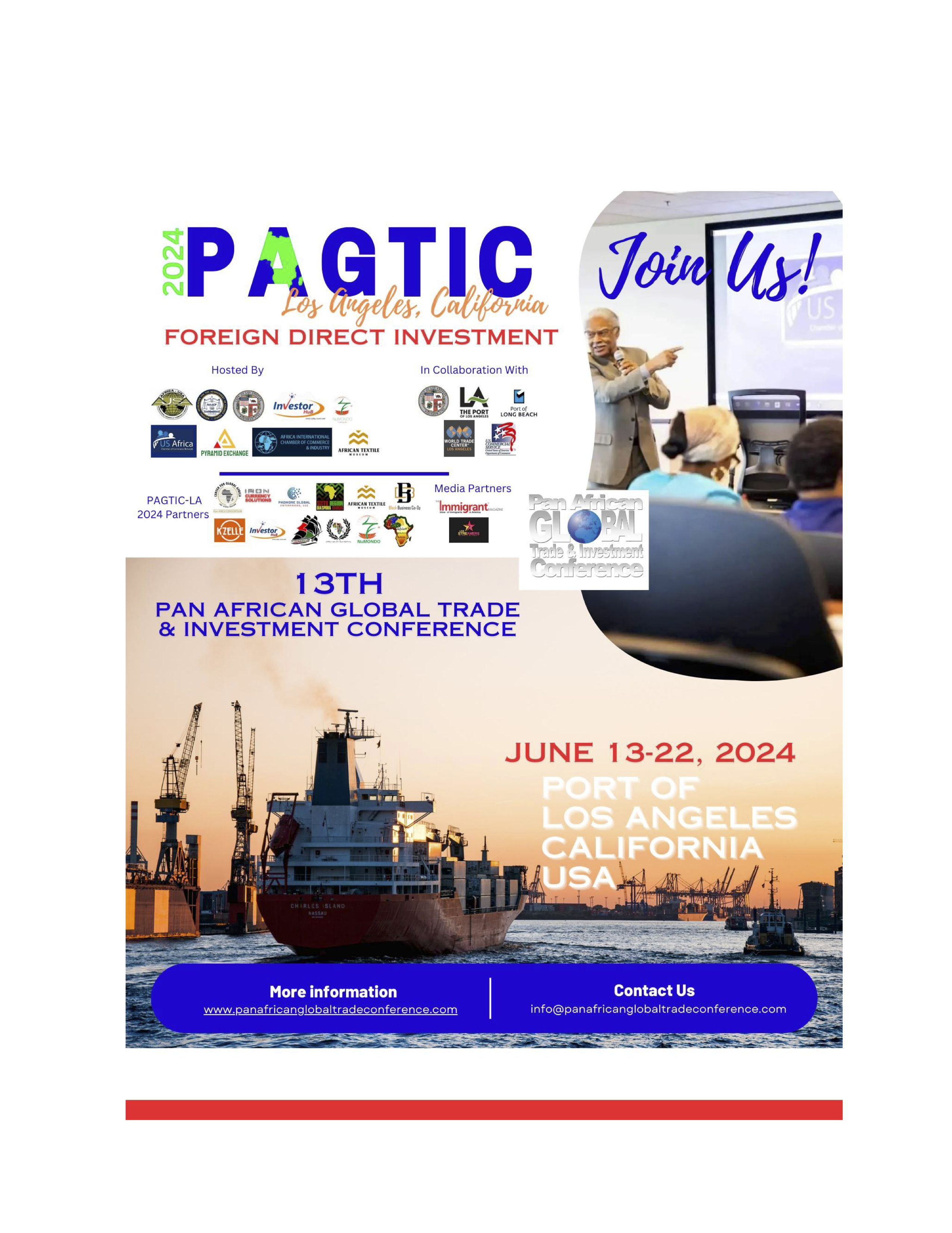 Announcing the 13th Pan African Global Trade and Investment Conference in Los Angeles, California: Join Us in Shaping the Future of Trade and Investment
