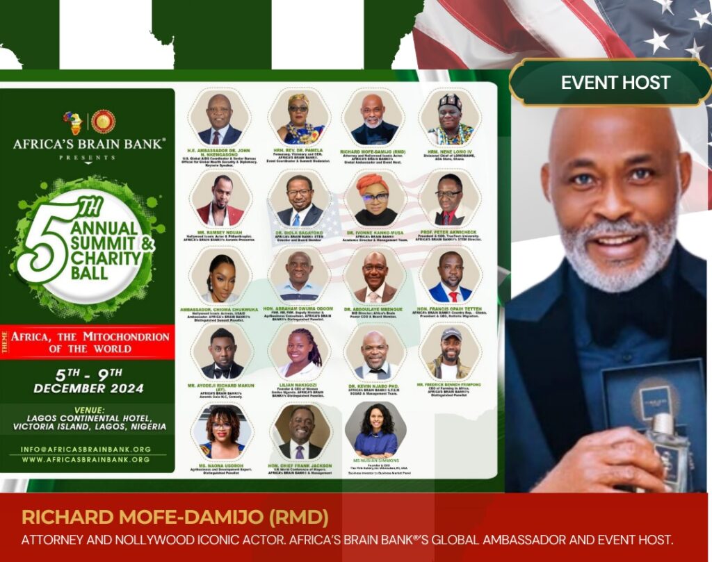 Africa’s Brain Bank® 5th Annual Summit & Charity Ball in Lagos: Ending Brain Drain & Showcasing African Excellence with Nollywood Icon Richard Mofe-Damijo (RMD)